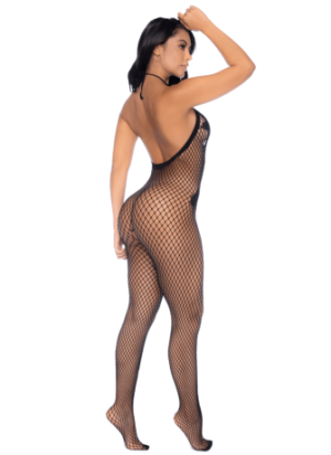 Combinaison en résille noir - MAL1116BLK